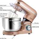 Aucma Stand Mixer,6.5-QT 660W 6-Speed Tilt-Head Food Mixer, Kitchen Electric Mixer with Dough Hook, Wire Whip & Beater (Champagne, 6.5QT)