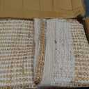 5' x 8' Jute & Wool Area Rug Handwoven Mini Check Pattern with 4-Inch Border Natural Farmhouse Living Room, Dining & Bedroom Rug, Neutral Flatweave Indoor Dcor (5' x 8')