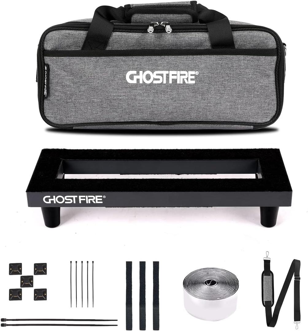 Ghost Fire Guitar Pedal Board Aluminum Alloy 0.8lb Super light Effect Pedalboard13.7''x5.5'' with Carry Bag,SPL-01