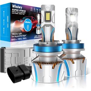 H11/H9/H8 Bulbs, 40000 LM 600% Super Bright, Backup Bulb With 6500k Cool White, Off-Road Use or Fog Light Bulbs Plug and Play, IP68 Waterproof, Pack of 2