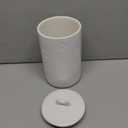 Dog Treat Container Airtight - 5 Inch Wide x 9 Inch Tall Ceramic Dog Treat Jar for Kitchen Counter with Airtight Lid - 7 Cup Capacity Pet Treat Container - Cute Doggie Cookie Jar - Big Treats Canister (White)