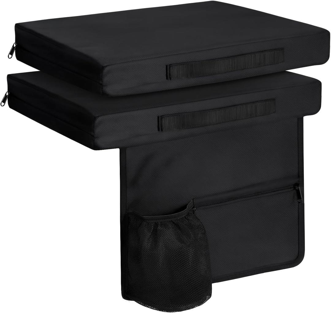2 Pack Stadium Seat Cushion, Portable Thick Bleacher Cushion with Handle and Cup Holde,Waterproof Stadium Cushions for Outdoor Travel Events with Zipper Design