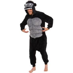 Funziez! Gorilla Costume - Adult Plush One Piece Animal (Medium, Black)