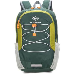 IVYGREEN Little Kids Hiking Backpack for Boys or Girls, Small Daypack for Camping or Travel (Green, Small)