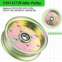 3 Pack 589766102 Husqvarna Idler Pulley Replaces 539132728 589766101 539112196 539103258 539103257 539128101 for Husqvarna 48" 54" Z246 RZ4623 RZ46I Z248F MZ54 MZ61 MZ6128 RZ4824F Tractors, A13 3x539132728