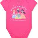 Disney Girls 3 Pack Bodysuits for Newborn and Infant (Pink)