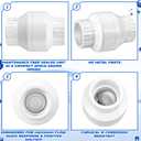Geetery 1 Pcs 2 Inch PVC Slip Swing Check Valve No Spring Back Flow Preventer Valve White No Return Silent Backflow for Backflow Prevention, Reduces Water Hammer Noise