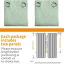 YoungsTex Light Green Linen 100% Blackout Curtains 40 Inch Length, Short Thermal Insulated Drapes with Grommet Privacy for Bedroom Window, 2 Panels, 42 X 40 Inch