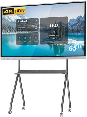 TouchWo 65" Touchscreen Monitor Smart Board, 4K Interactive Presentation Electronic Whiteboard with Android 11, Digital Signage Display for Office, Classroom,RAM 4GB+ ROM 32GB