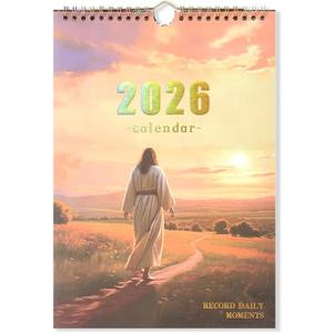 4 x 2026 calendar-wall calendar January-December Calendar Bible Theme wall calendar 11.7 x 8.2 Wall Calendar ffor Office Home Planning & Organizing