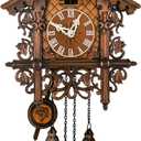 Cuckoo Clock for Wall Art, Retro Traditional Handcrafted Wooden Black Forest Quartz Clock for Living Room Bedroom Study Room Decor, Coo Coo Clocks Gifts for Family