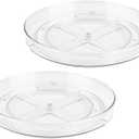 Oizeir Clear Lazy Susan Organizer (Pack of 2) 9 Inch Turntable for Kitchen, Pantry, Fridge, Bathroom, and Vanity Countertops, Acrylic Rotating Organizer