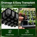 Gardzen 5-Set Seed Starter Tray Kits, Durable Plant Germination Trays with Humidity Vented Domes and Bases, Ideal for Seed Starting, Indoor Gardening, and Greenhouse (Total 200 Cells)