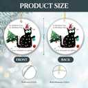 3 x Funny Black Cat Ornament 2025  White Elephant Gift, Oh Christmas Tree, Your Ornaments are History  Ceramic Holiday Decoration with Black Cat in Lights  Pet Lover Gift and Funny Xmas Tree Dcor