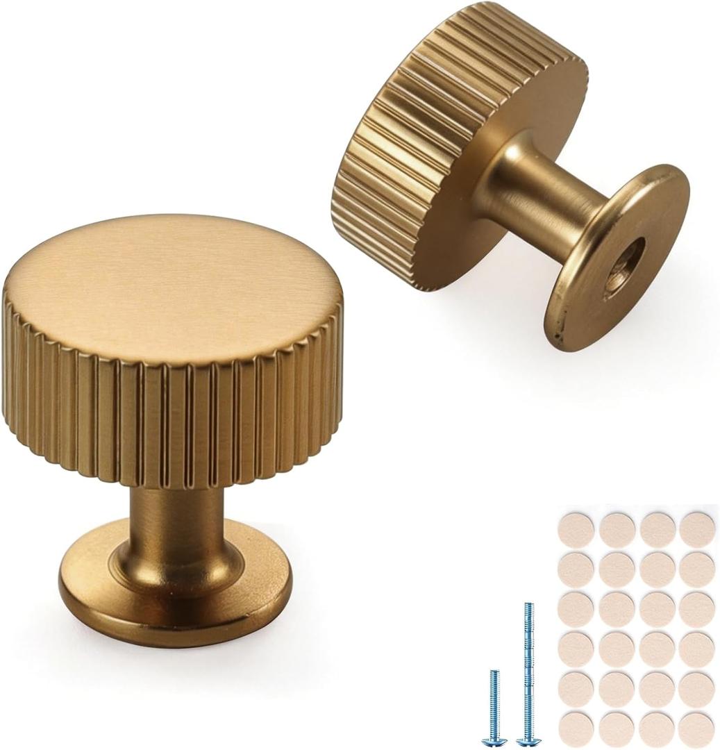 10 Pack Cabinet Knobs for Drawers, Champagne Bronze Kitchen Cabinet Knobs, Drawer Pulls for Dresser & Cupboard, Solid Zinc Alloy Hardware for Furniture