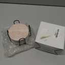 9 Pieces Ceramic Coasters for Coffee Table Absorbent, Billbotk Drink Coasters with Holder, Marble Style Coasters for Wooden Table, Home Decor, Suitable for Kinds of Cups, 4 Inches,Old Beige