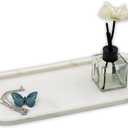 Marmor Marble Perfume Tray Bathroom Tray for Decorative,Candles,Jewelry Stone Vanity Tray,Kitchen Counter Decor and Home Decorative Tray(Calacatta Marble Gold) Jewelry Tray Unique Festival Gifts