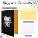 3 x YLOLUL 2 Pieces Rose Skull Halloween Pop Up Card Colorful Handmade 3D Halloween cards 5x7Inch Dia de los Muertos Card with Envelopes for Spooky Surprise, Day of the Dead, Funny Gift