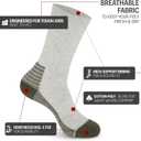 HOT FEET Work Socks for Men, Long All Weather Boot Crew Cotton Socks, Cushioned, Moisture Wicking, Stocking Stuffers (Gray)