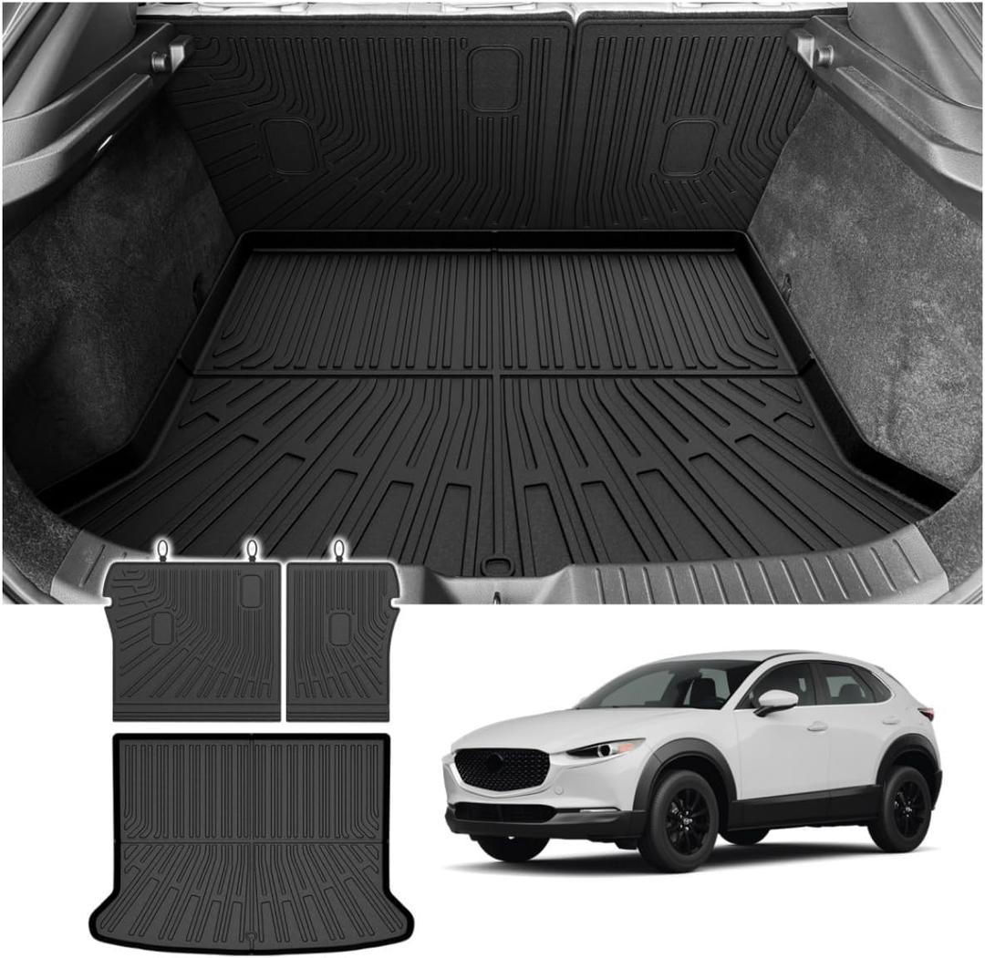 CX-30 Cargo mat - Trunk Mat for Mazda CX-30 2020-2026, All Weather Trunk Mat & Backrest Mat for CX-30 Accessories, Heavy Duty Rubber Mats, Car Accessories
