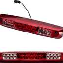 Third 3rd Brake Light, LED High Mount Stop Light for 2007-2013 Chevy Silverado/GMC Sierra 1500 2500HD 3500HD, Rear Center Cab Roof Tail Cargo Lamp, Red Lens