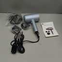 Slopehill Professional Ionic Hair Dryer, Powerful 1800W Fast Drying Low Noise Blow Dryer with 2 Concentrator Nozzle 1 Diffuser Attachments for Home Salon Travel (Matte Blue)