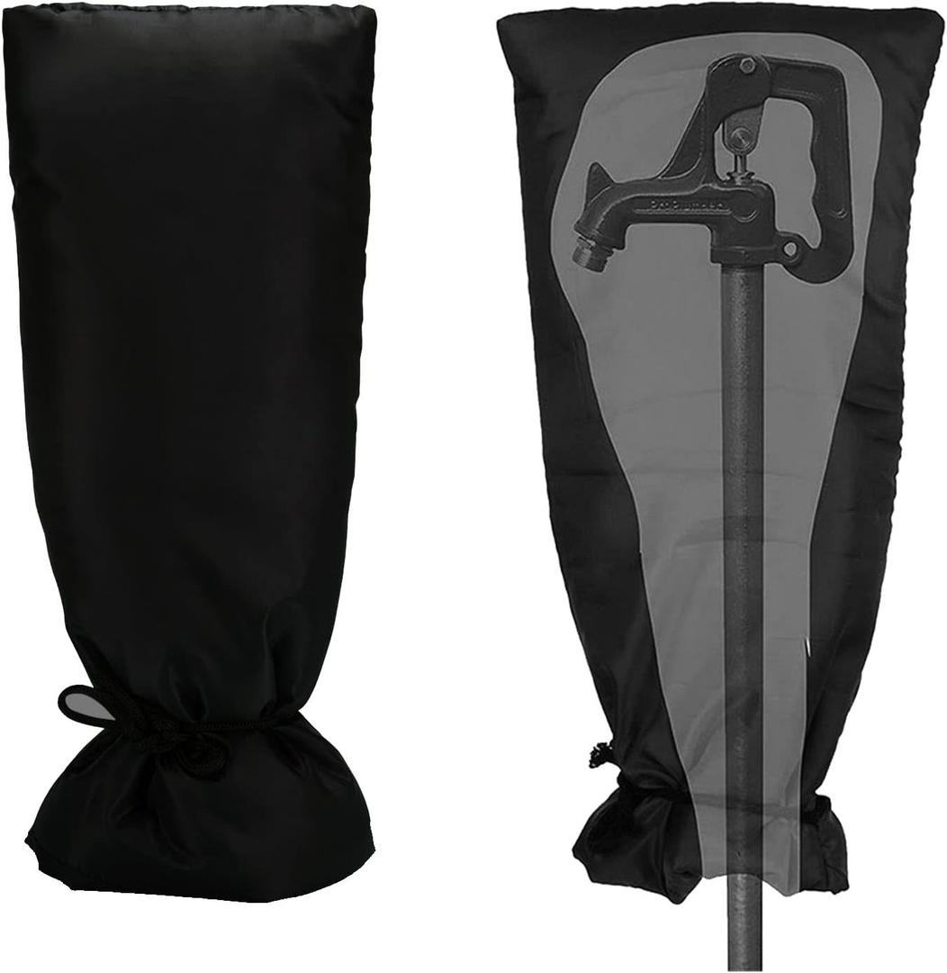 2 x Outdoor Faucet Covers for Winter Freeze Protection,25.2"X14" Hose Bib Covers for Winter,Reusable Thicker Waterproof Insulated Spigot Cover Black