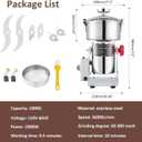 BI-DTOOL Electric Grain Mill Grinder 2800W Dry Material Grinding Machine 1000g Stainless Steel Pulverizer 36000r/min High-speed Grain Mill 270 swingable Superfine powder for Home and Commercial 1000g