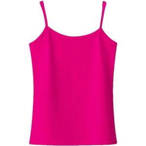 Women's Solid Color Minimalist Striped Classic Plus Size Sleeveless Camisole (XX-Large, Rose Red)