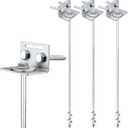 Ground Anchors Screw In - 24" Set of 4,6,8 with Brackets and Drill Bit - Earth Anchors - Mobile Home Anchors - Storage Shed Anchor Kit - Swing Set Anchors for Metal Swing Set - Playset Anchors - Ties