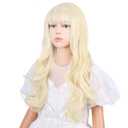 Blonde Wig Kids Light Blonde Wavy Curly Wig Child Long Blonde Wigs with Bangs
