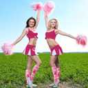 Cindeer 3 Pairs Breast Cancer Awareness Socks Pink Ribbon Football Softball Socks for Women (S)