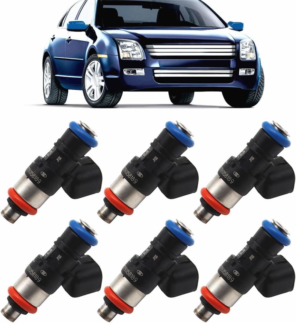 0280158189 6Pcs 4 Holes Fuel Injectors Compatible with Escape Fusion Milan Marine 3.0L V6 2009-2012 Replace FJ998 822-11217 161167 9L8E-A5A 9L8Z9F593A CM5155 ZZC413250