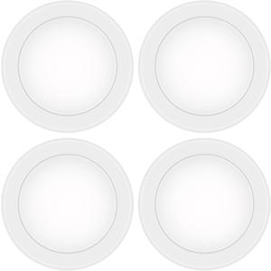 4 Pack 6 Inch LED Disk Light, Dimmable Flush Mount Ceiling Lights, Daylight 5000K, 15W 1100LM, CRI 90+, Low Profile Surface Mount Ceiling Disc Light, Wet Rated, Installs into Junction Box, ETL & FCC