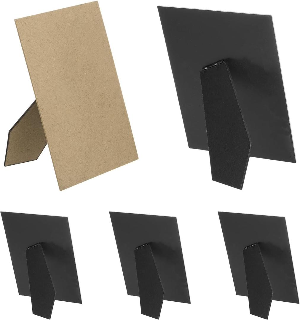 PATIKIL 5 Pack Easel Back for Picture Frame, 4 x 6 Inch Replacement Picture Frame Easel Back DIY Photo Board for Photo Frames Tiles, Black