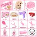 G.C Dog Toys for Girls Kids, Walking Barking Electronic Interactive Plush Puppy Toy with Carrier & Accessories Toddlers Pretend Play Pet Care Playset, Gifts for Little Girls 3 4 5 6 Year Old