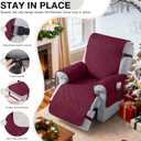 VANSOFY 100% Waterproof Recliner Chair Cover, Recliner Cover with Non-Slip Granule, Washable Reclining Chair with Pocket Furniture Protector for Kids, Pets(Burgundy, 20")