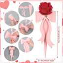 Lerheedi 24 Pcs Flower Bouquet Holder Mother's Day Single Rose Bow Theme Bags DIY Flower Wrapping Paper for Wedding Valentine Graduation Birthday Floral Arrangement (Pink)