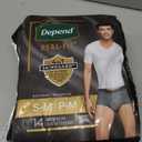 Depend Real Fit Incontinence Underwear for Men, Disposable, Maximum Absorbency, Small/Medium, Grey, 14 Count, Packaging May Vary