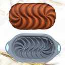 Tongjude 4 Piece Silicone Loaf Pan for Baking, Non-Stick Kitchen Oven Bread Pan, Perfect for Banana Bread, Sandwich, Pound Cake and Meatloaf, 6 Cups, Grey