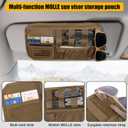 Car Sun Visor Organizer, Tactical Sunvisor Organizers Storage Covers for Trucks, Molle Panel with Pockets Zipper Visor Storage Pouch Accessories, Fits Most Vehicles, SUVs & Jeeps (CB)
