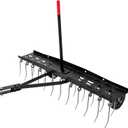 Suchtale 48inch Tow Behind Dethatcher with 24 Spring Steel Tines,Lawn Sweeper Garden Grass Tractor Rake Removes Thatch from Large Lawns, Riding Lawn Mower Attachments for Outdoor Yard Tools Lawn Care