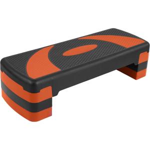 Step Aerobic Platform, Exercise Step with levels Adjustable Height, Stackable Risers, Fitness Training Workout Stepper for Home Gym, Cardio Strength, Multiple Size & Color (Orange)