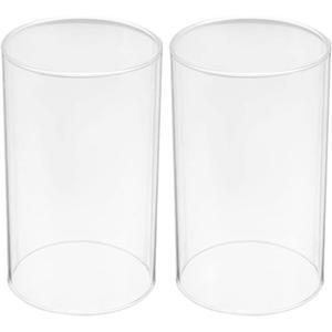 Uonlytech Clear Glass Candle Covers 3.93X2.36X2.36In Open Ended Cylinder Candle Lampshade for Home Decorative Candleholder Hurricane Shade Set of 2