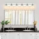 6 Light Modern Bathroom Light Fixtures Over Mirror, Chrome Vanity Lights for Bathroom Wall Sconces with Clear Glass Shades, E26 Socket (Bulbs Not Included)