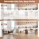 120" Retractable Baby Gate Extra Wide, 41" Tall Retractable Dog Gate for Stairs, Doorways, Decks, Mesh Gate Long Child Gate Pet Gate for Indoor, Outdoor, with Reinforced Mesh Rods, Dual Locks