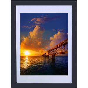10x14 Picture Frames Made of Solid Wood Display 8.5x11 with Mat or 9.5x13.5 without Mat Diamond Painting Frame Wall Hanging or TableTop(Black)