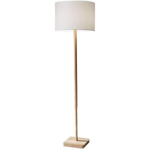 Adesso 4093-12 Ellis Floor Lamp, 58.5 in., 150W Incandescent/CFL, Natural Rubber Wood, 1 Wooden Lamp