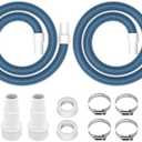 ANTOBLE 1 1/2" Swimming Pool Filter Hose Above Ground Pool Pump Hose Replacement Kit (6 Feet, 2 Hoses+4 Clamps+2 Adapters+2 Tapes)