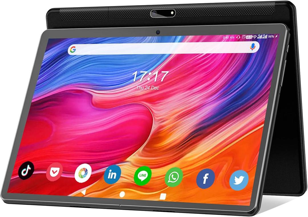 Tablet 10.1 inch Android Tablet 2025 Latest Update Octa-Core Processor with 64GB Storage, Dual 13MP+5MP Camera, WiFi, Bluetooth, GPS, 512GB Expand Support, IPS Full HD Display (Black)
